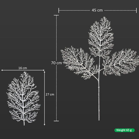 1 Stem  Decorative White  Leaf  (Vase not Included)