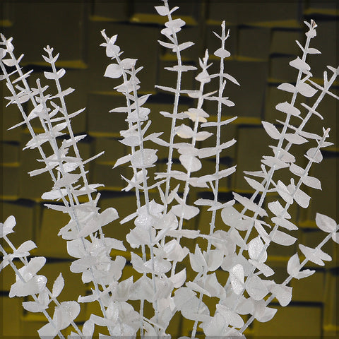 1 Piece Artificial White Leaves Stem(Vase not Included)