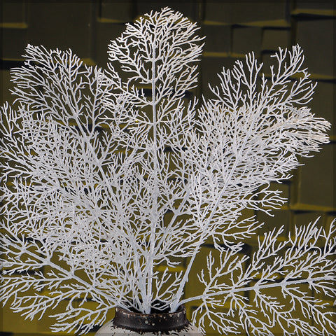 1 Stem  Decorative White  Leaf  (Vase not Included)