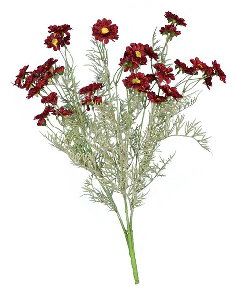 Red artificial silk daisy flowers