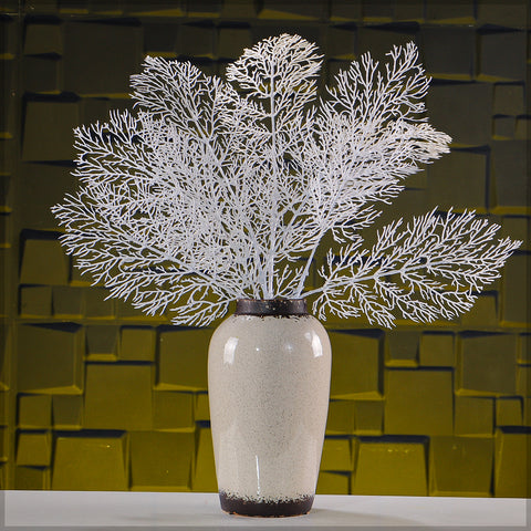 1 Stem  Decorative White  Leaf  (Vase not Included)