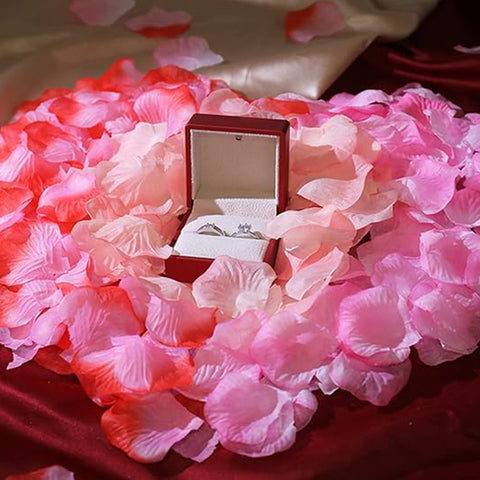 Silk rose petals