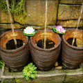 Wall Fountain with Cascading Water Pots