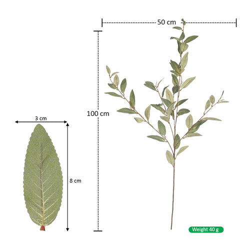 Faux Eucalyptus Leaf Branch Long Steam