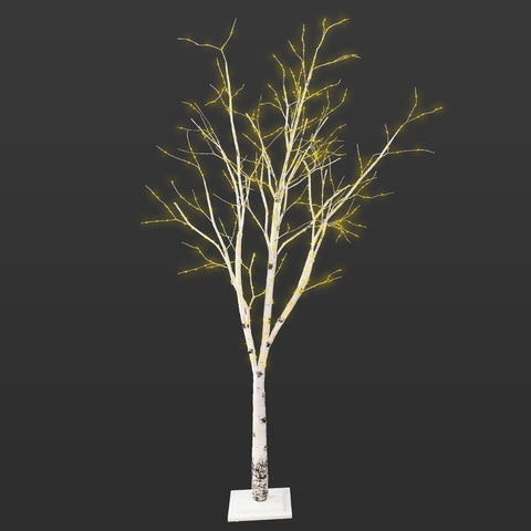 White Lighted Birch Tree