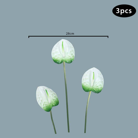 artificial single anthurium flower white