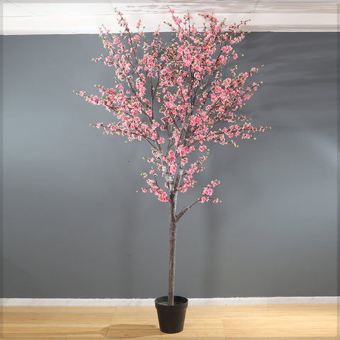 3D Flowers Artificial Cherry Blossom Tree in Black Pot