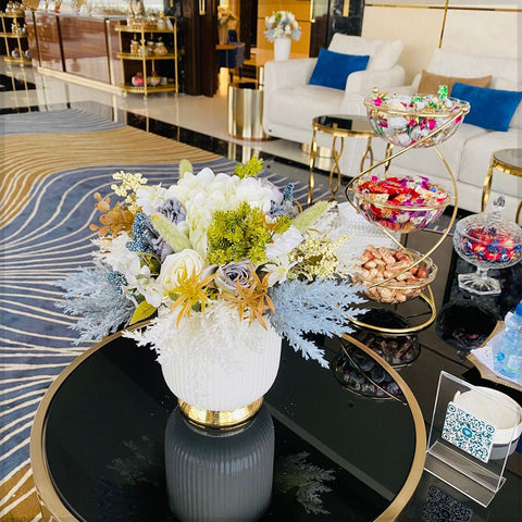 Luxurious Lounge with Elegant Floral Decor for display purposes only (non-sale)