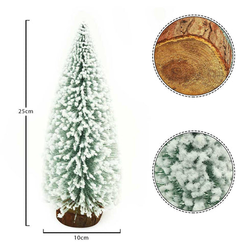 1Pack/ Piece Miniature Frosted Fake Christmas Tree  (Other Decoration Items not Included)