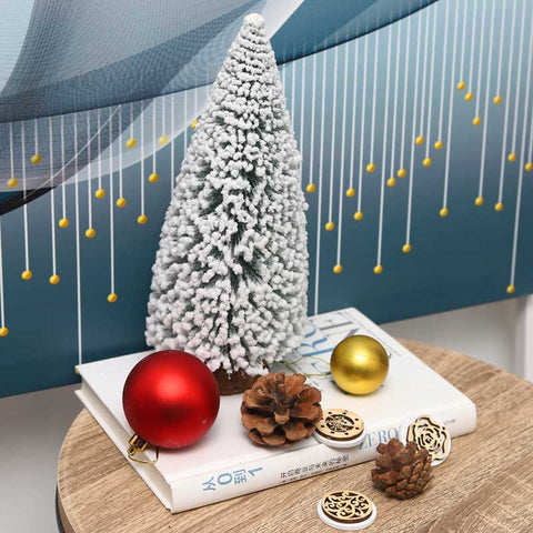 1Pack/ Piece Miniature Frosted Fake Christmas Tree  (Other Decoration Items not Included)