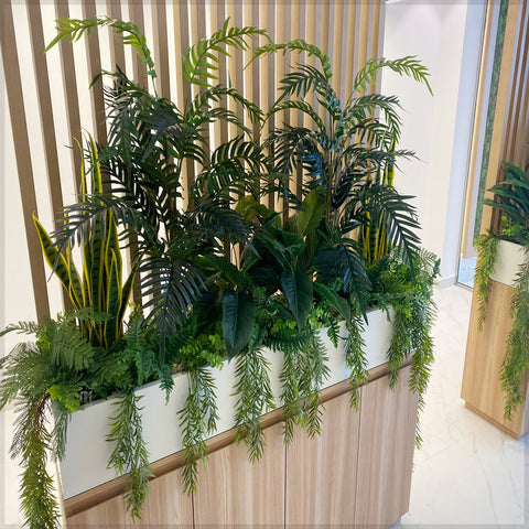 Faux Tropical Plants Wall