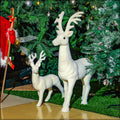 White grass animal statue