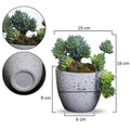 Realistic artificial succulents in pots