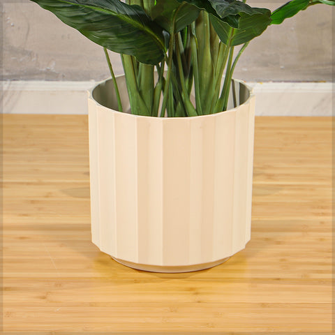 Cream Segmented Plant Pot for Modern Decor