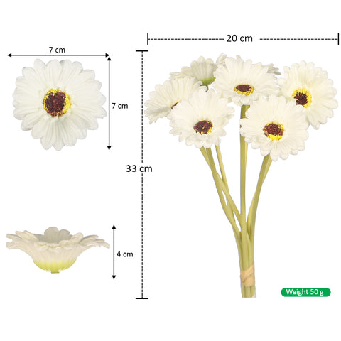 7 Heads Artificial Daisy Flowers with Stems