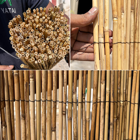 1 Piece Natural Bamboo Reed Roll Privacy Screen(Fence Only)