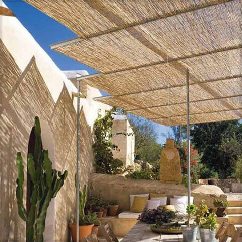 1 Piece Natural Bamboo Reed Roll Privacy Screen(Fence Only)