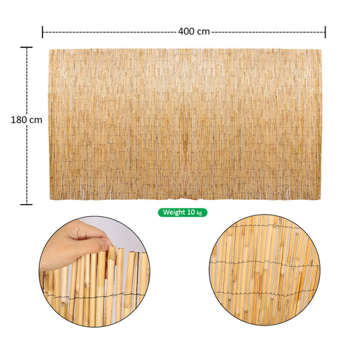 1 Piece Natural Bamboo Reed Roll Privacy Screen(Fence Only)