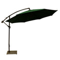 green cantilever hanging umbrella