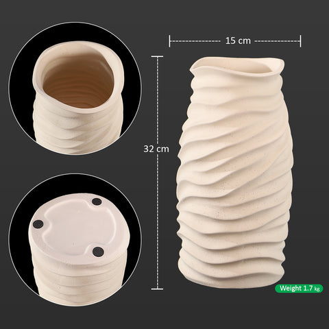 Wave Design Ceramic Table Vase