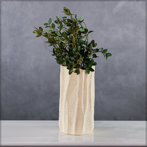 Tree Bark Textured Ceramic Vase