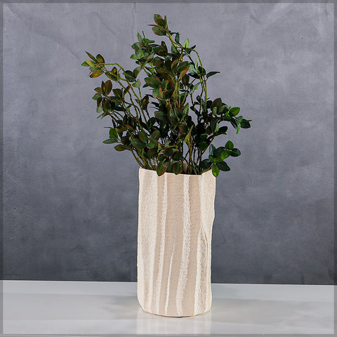 Tree Bark Textured Ceramic Vase