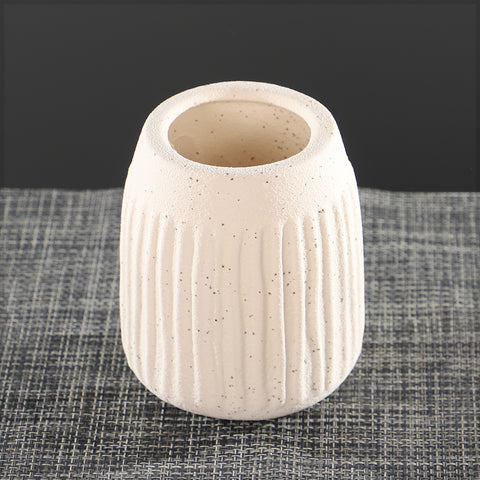 Small Ribbed Ceramic Vase