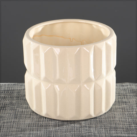 Geometric Textured Ceramic Vase
