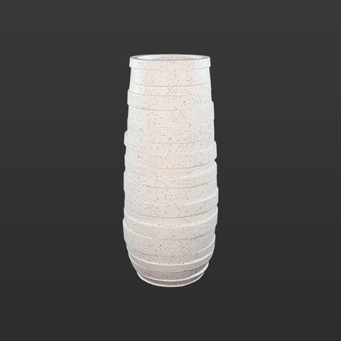 White Ribbed Tall Planter