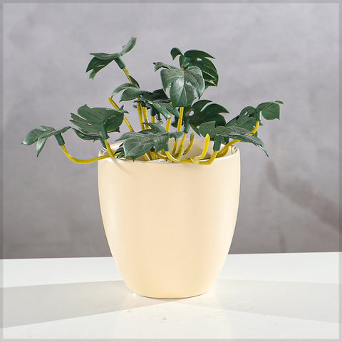 Cream  Small Round Ceramic Vase