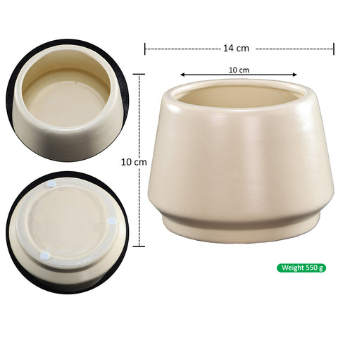Round Cream  Pattern Ceramic Pot