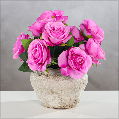 Rustic Ceramic Circular Flower Vase