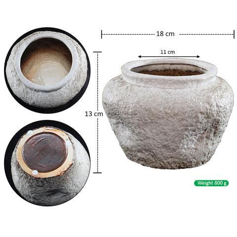 Rustic Ceramic Circular Flower Vase