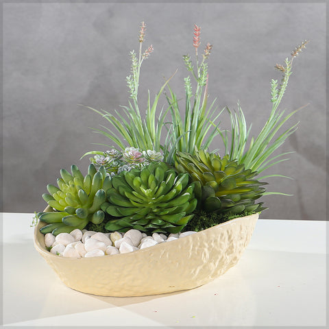 Cream Ceramic Ikebana Design Vase