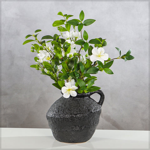 Rustic Black Ceramic Pot