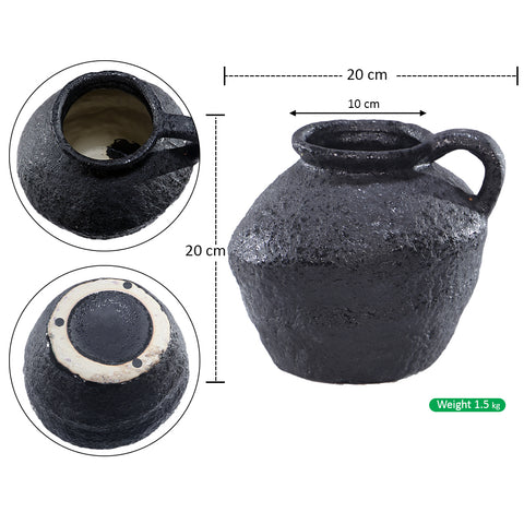 Rustic Black Ceramic Pot