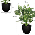 Faux greenery plant in small pot