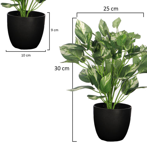 Faux greenery plant in small pot