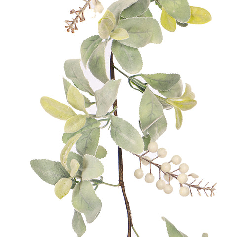 1Piece Artificial Eucalyptus Garland with White Berries