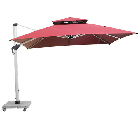 Double Top Design Cantilever Umbrella with 150kg Marble Base