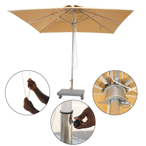 Square Umbrella with 100kg Marble Base