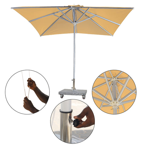 3m x 3m Square Umbrella with 100kg Marble Base