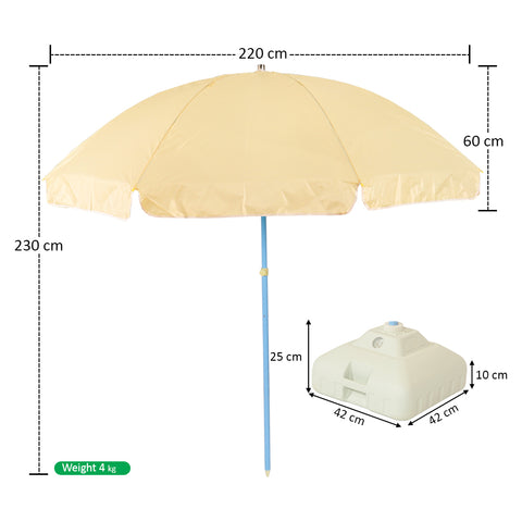 Outdoor Umbrella with Plastic Base (Umbrella w/ Base Only)