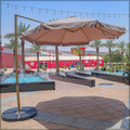 Outdoor cantilever umbrella offering sun protection and style