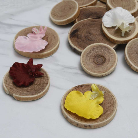 Natural wooden craft pieces