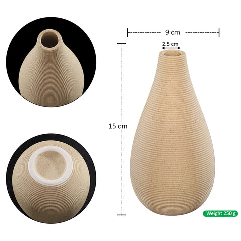 Textured Ceramic Vase with Ribbed Design