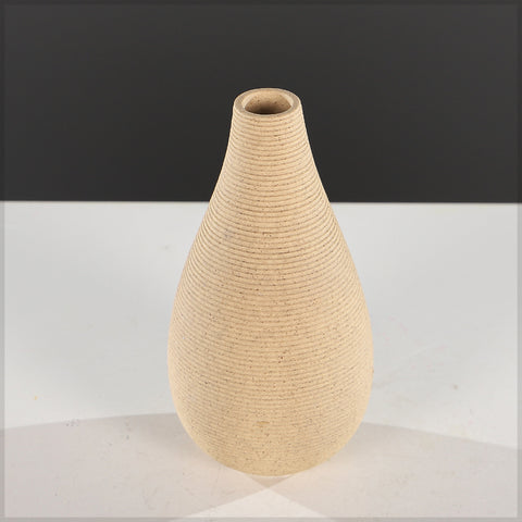 Textured Ceramic Vase with Ribbed Design