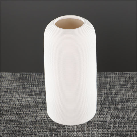 Contemporary Cylindrical Design with Ribbed Detailing Vase