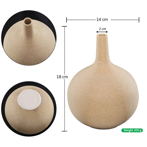 Modern Style Textured Striped Vase