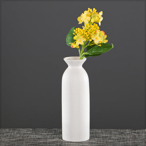 White Sake Bottle Shaped Ceramic Vase